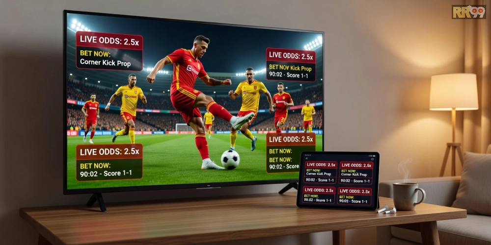 Hình ảnh livestream 360 độ thể thao rr99 trên nền tảng Fun88 với trận đấu bóng đá sôi động