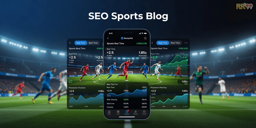 Hình minh họa khái niệm 360 độ thể thao rr99 với giao diện ứng dụng hiện đại