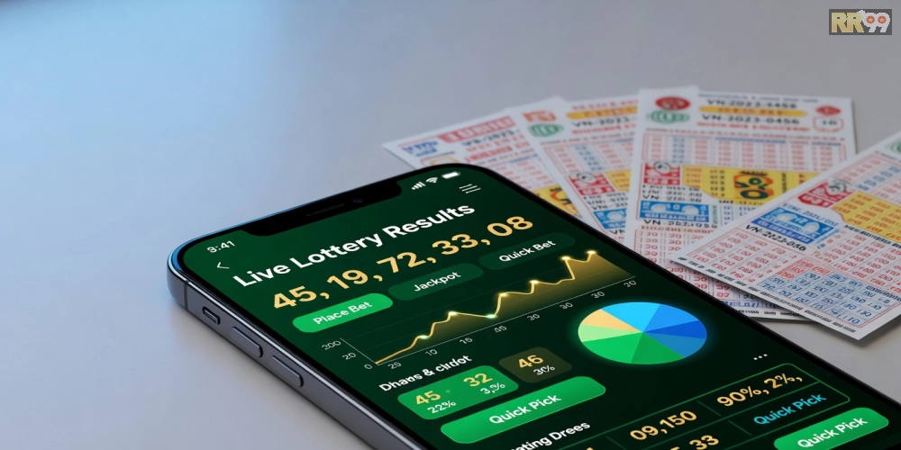 Minh họa giao diện nền tảng xổ số minh ngọc rr99 với kết quả trực tiếp và bảng cược hấp dẫn