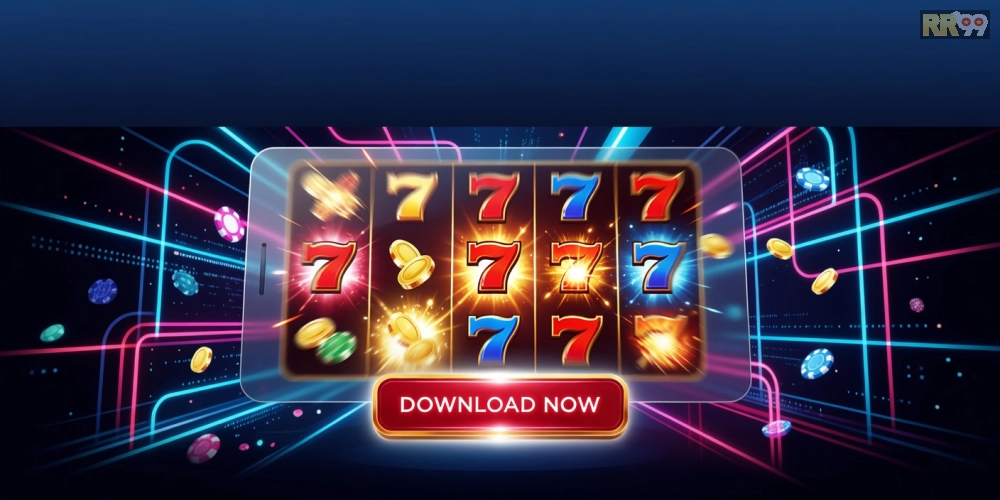 Hình ảnh minh họa khái niệm tải game nổ hũ rr99 với giao diện hấp dẫn và jackpot lớn