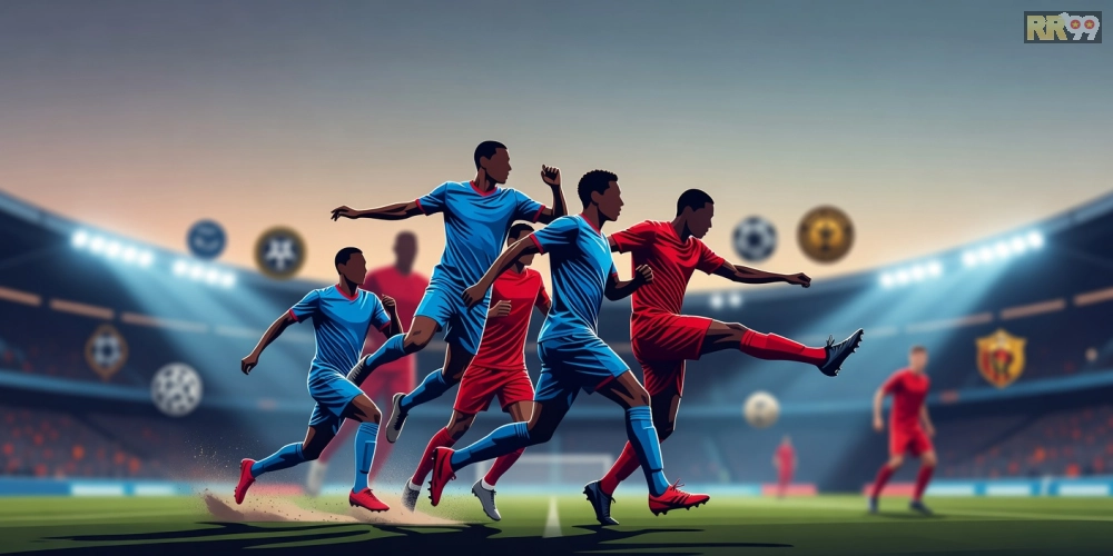 Caption minh họa tin chuyển nhượng bom tấn với logo các CLB lớn